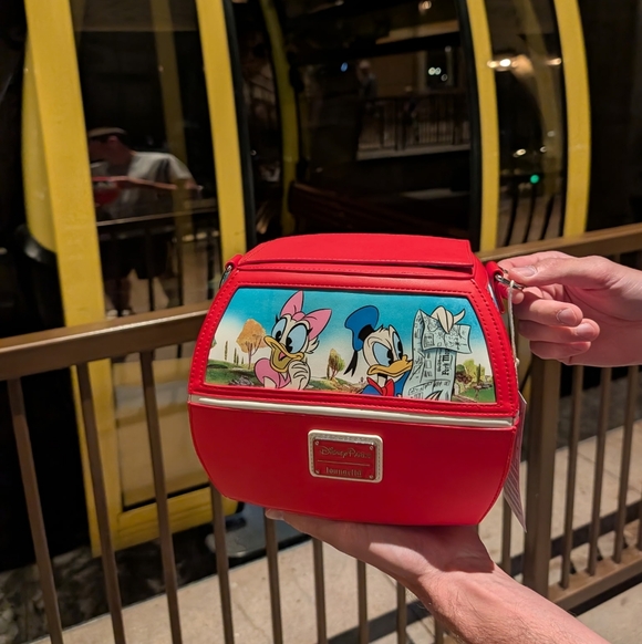 NEW Disney Parks Loungefly Skyliner Shoulder Bag Purse Mickey Mouse Donald Duck - Picture 3 of 10